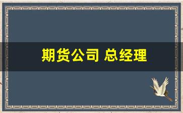 期货公司 总经理(期货公司总经理)_https://www.jumanxin.com_创业板_第1张